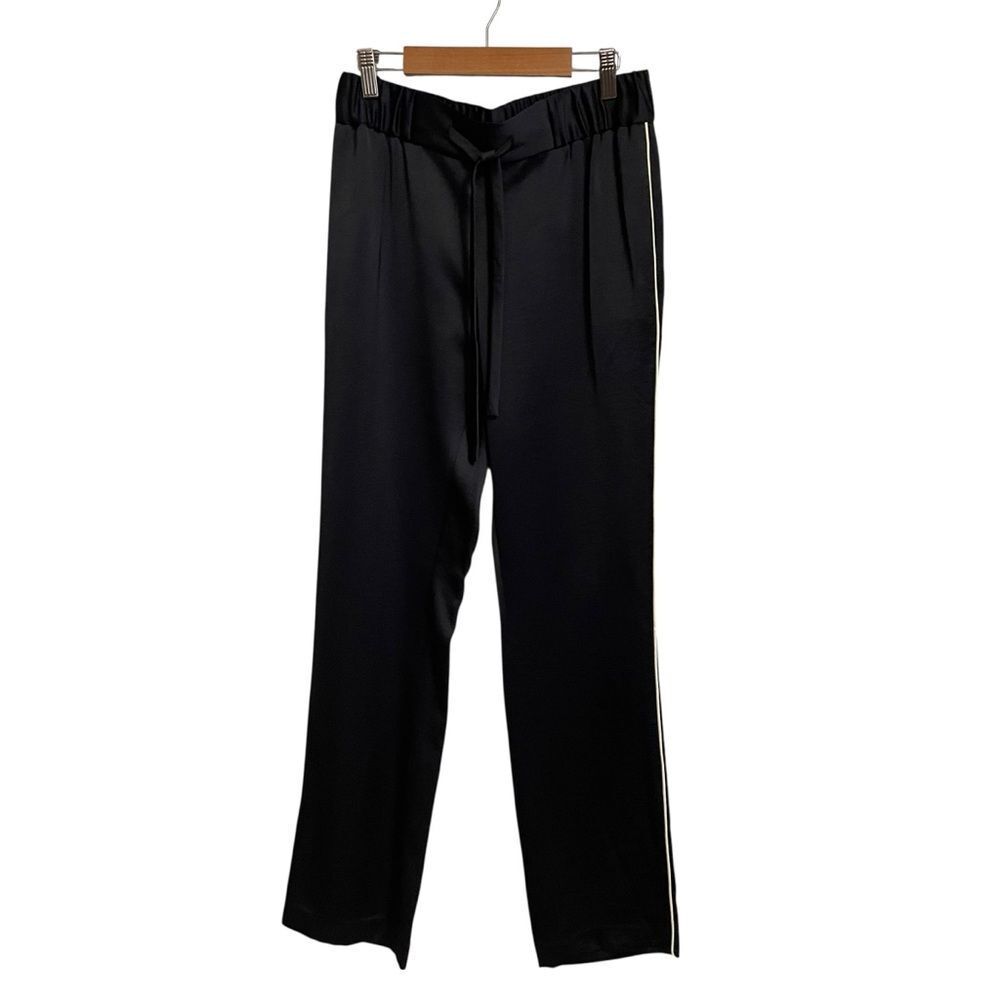 WORTH New York Navy White Satin Joggers SM